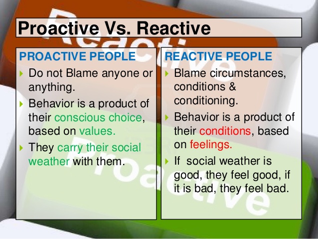 Proactive vs. Reactive